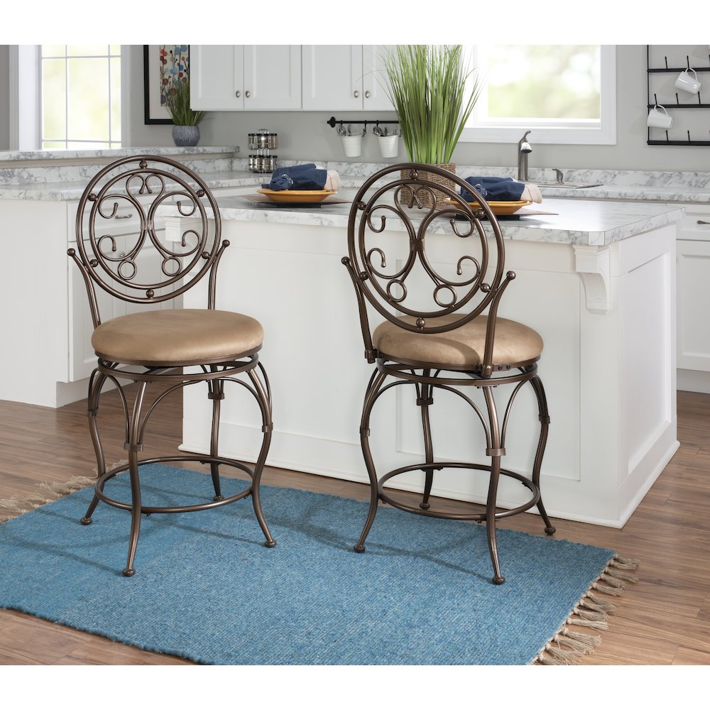 Big and Tall Scroll Circle Back Counter Stool. Picture 3