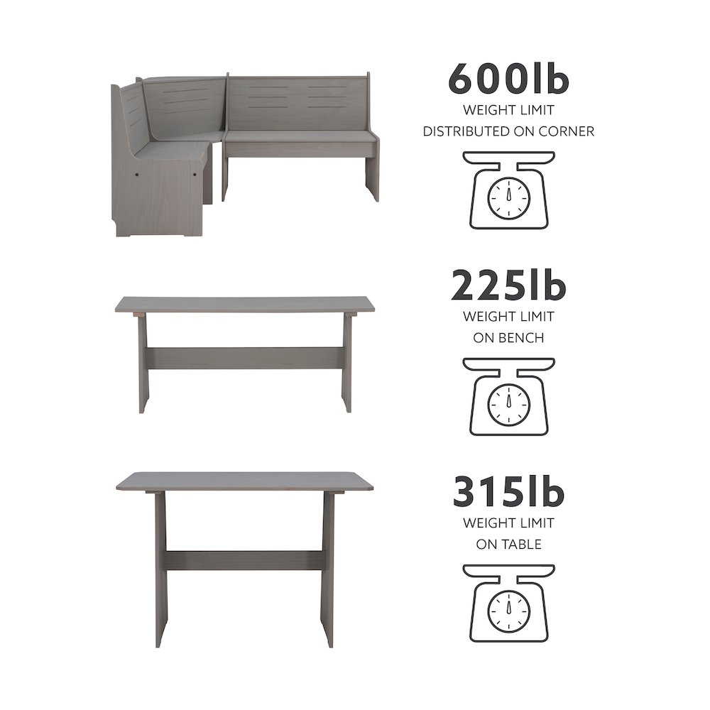 Waldron Corner Nook Set Grey Kit. Picture 18