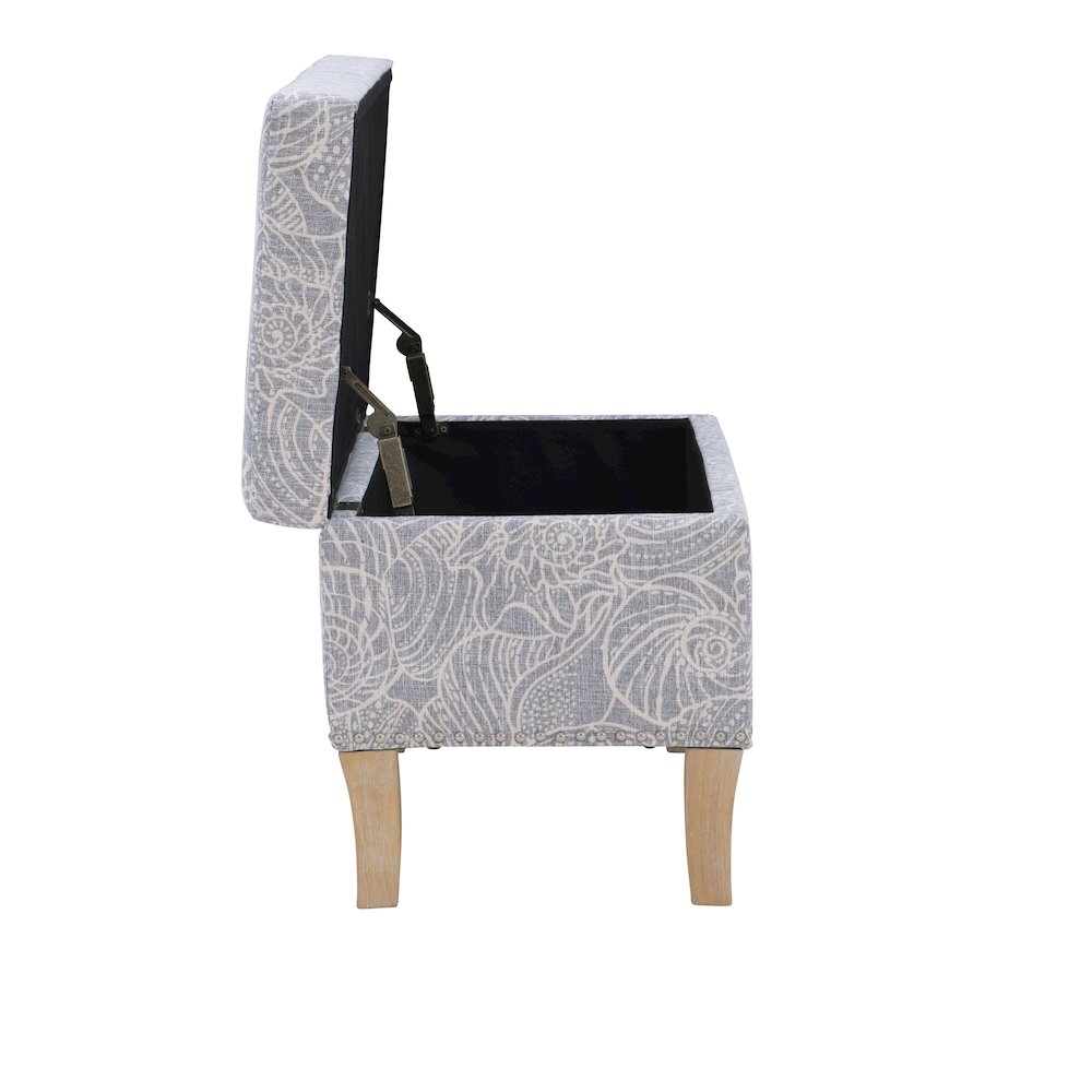 Stephanie Upholstered Storage Ottoman, Stone. Picture 8