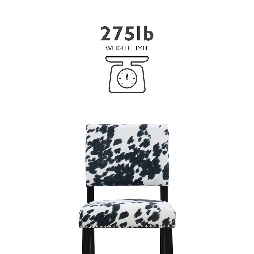 Corey Black Cow Print Bar Stool. Picture 13