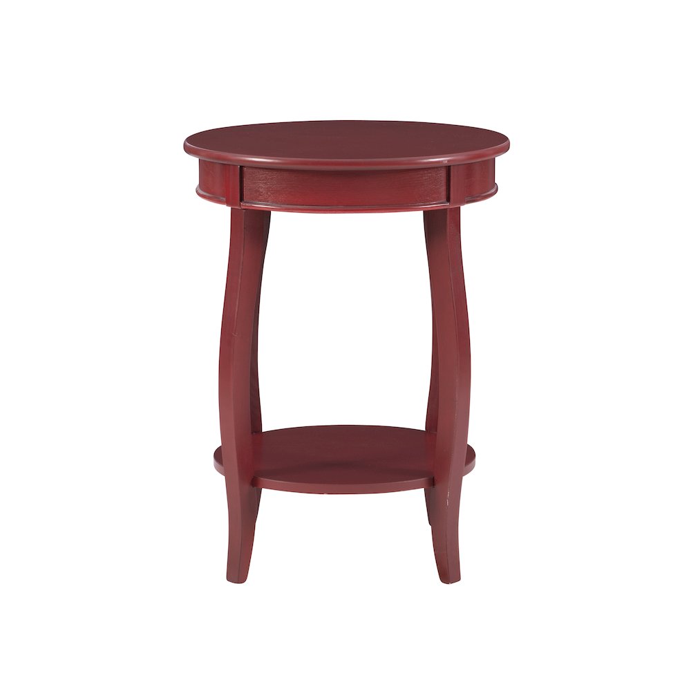 Red Round Table with Shelf. Picture 2