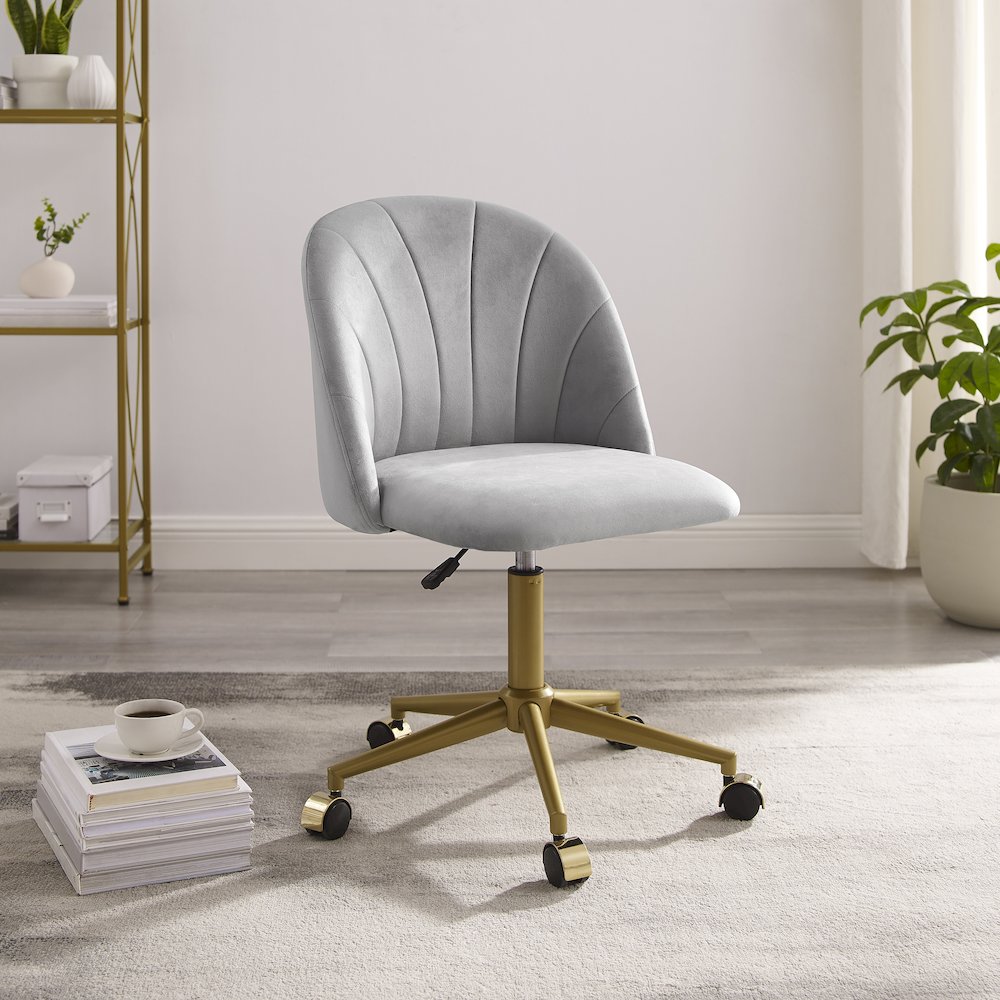 Adalynn Desk Chair Light Gray. Picture 4