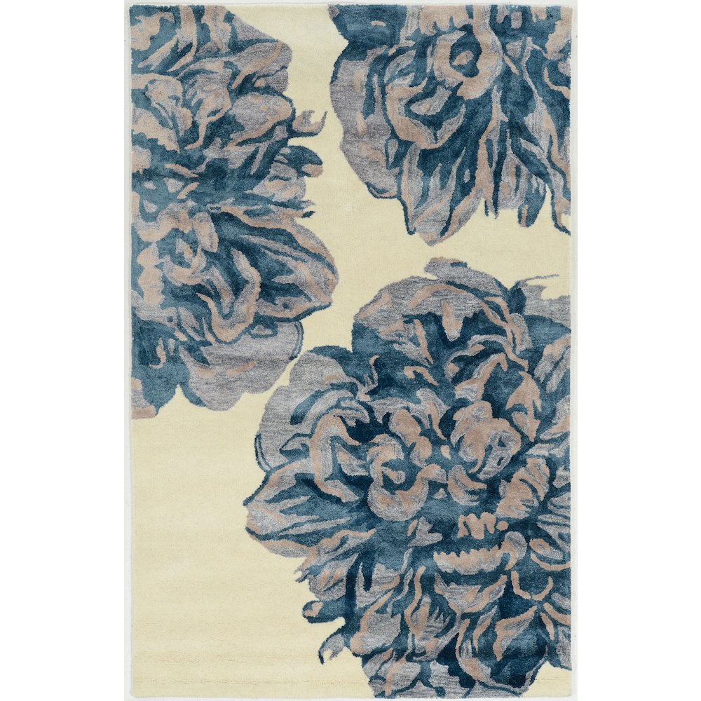 Aspire Wool Floral Ivory & Navy 2x3, Rug. Picture 1