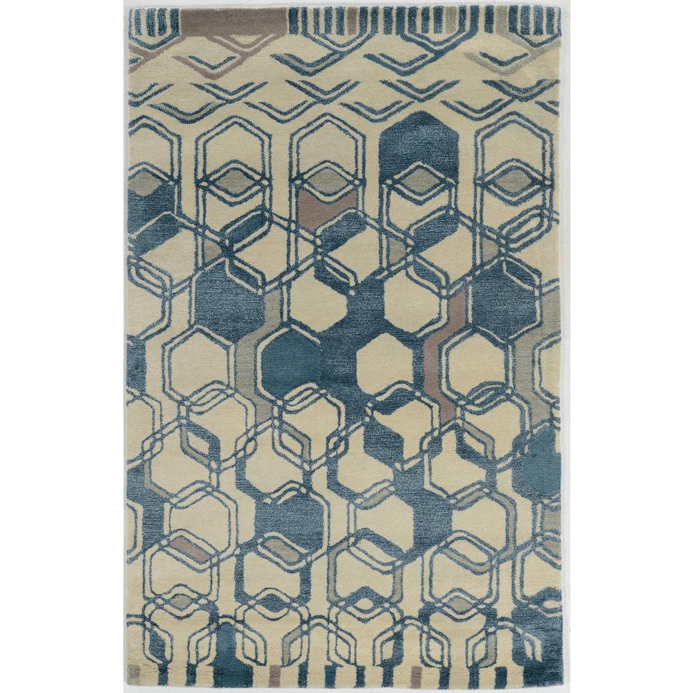 Aspire Triangle Light Blue & Cream 2x3, Rug. Picture 1