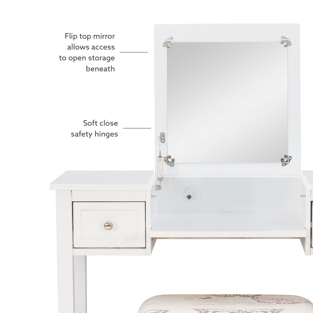 White Butterfly Vanity And Stool. Picture 16