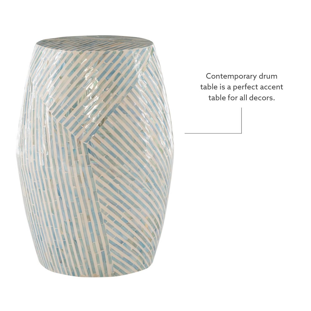 Prianna Mosaic Capiz  Drum Table. Picture 7