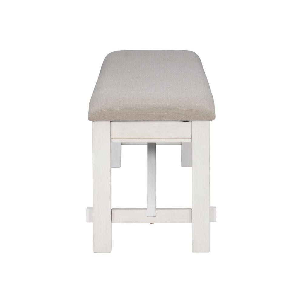 Turino Distressed White Bench. Picture 5
