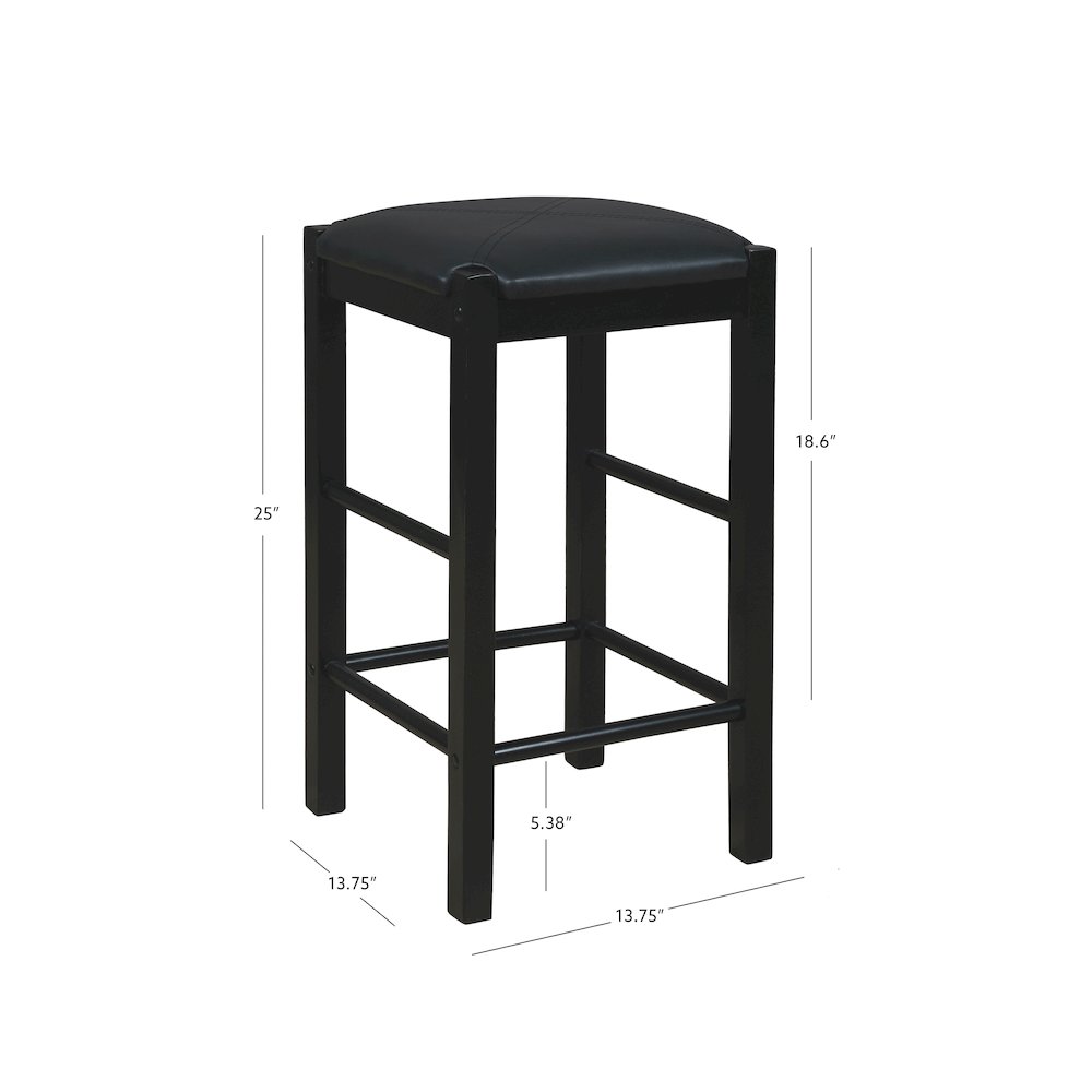 Lancer Backless Counter Stools, Black - Set Of Two. Picture 14