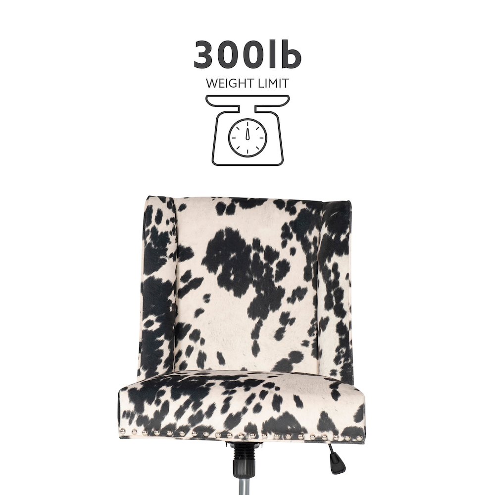 Draper Office Chair, Black And White Cow Print. Picture 17