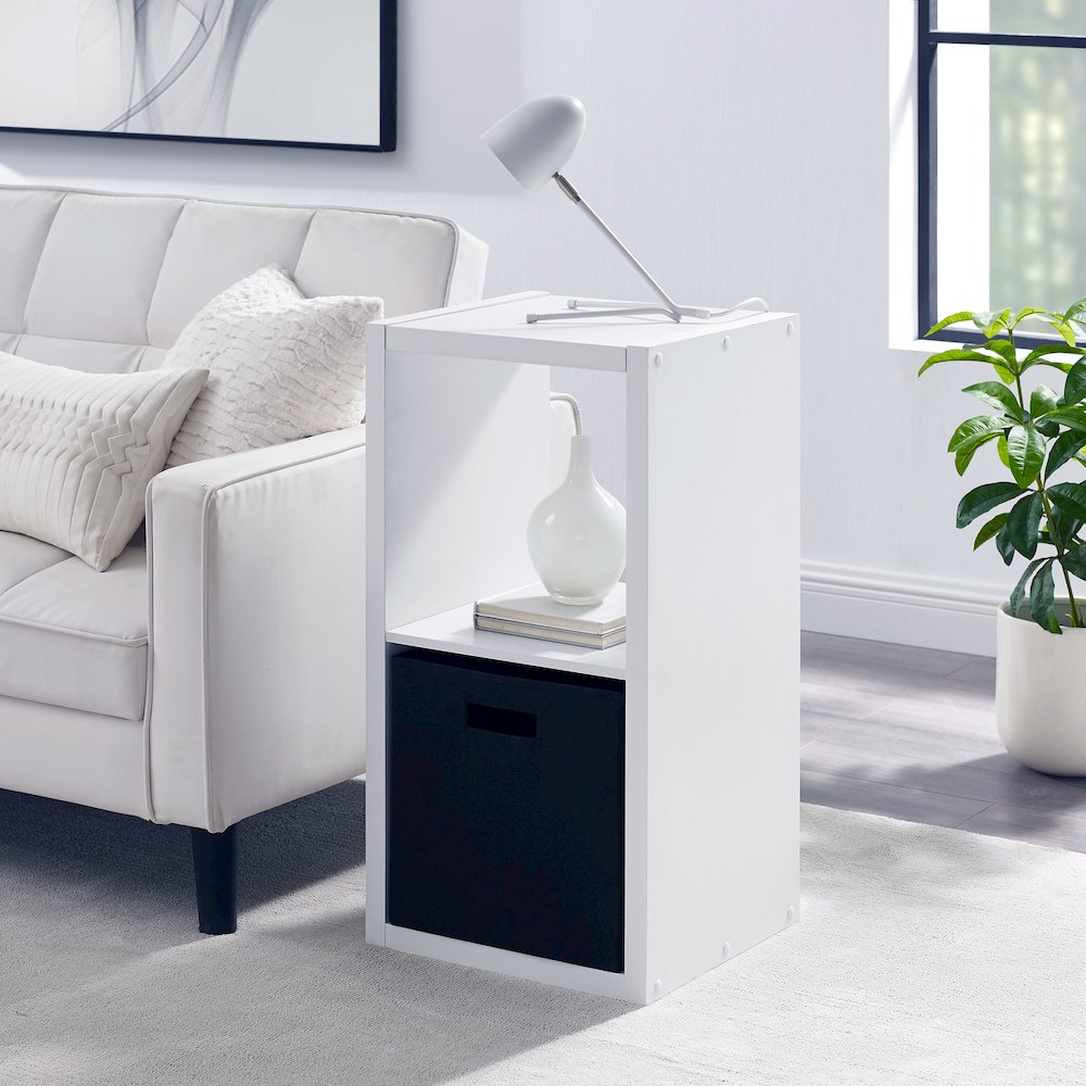 Galli 2 Cubby Storage Cabinet White. Picture 3