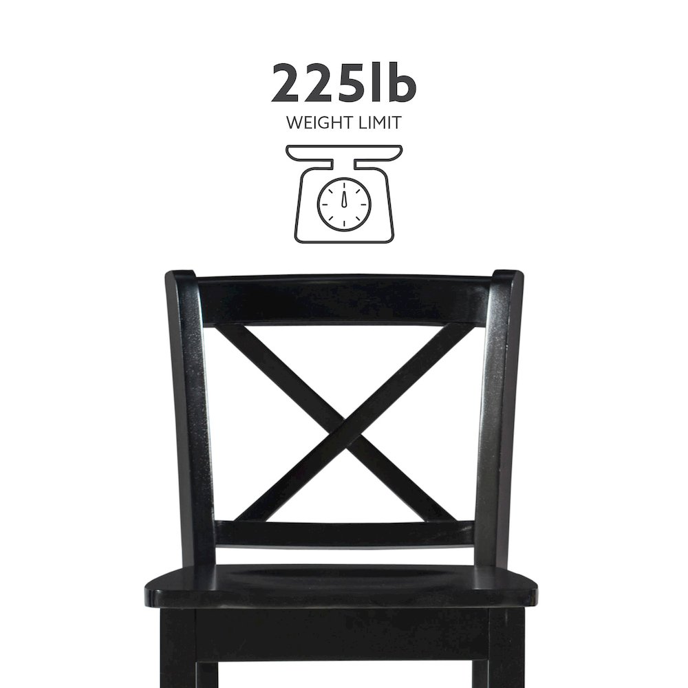 Black 30 In X Back Bar Stool. Picture 11