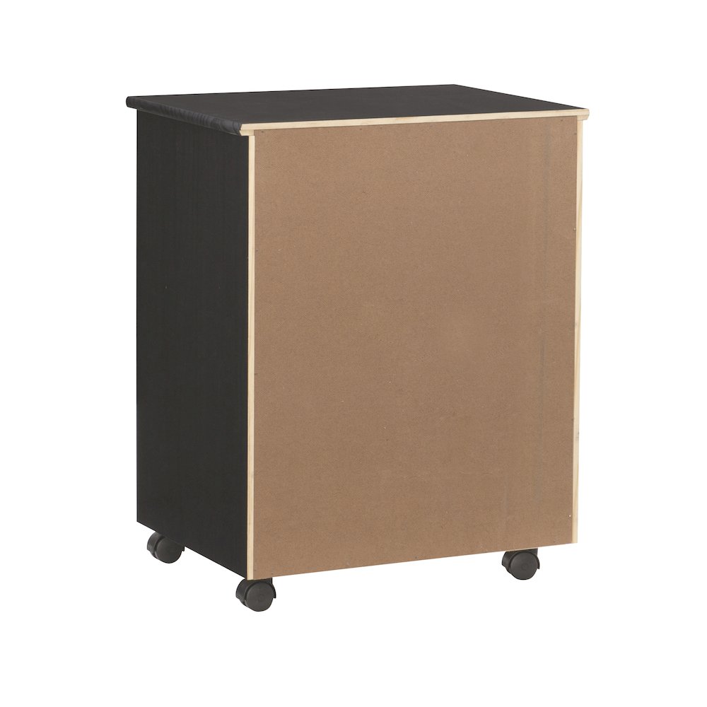 Cary Black Six Drawer Wide Rolling Storage Cart Black. Picture 11