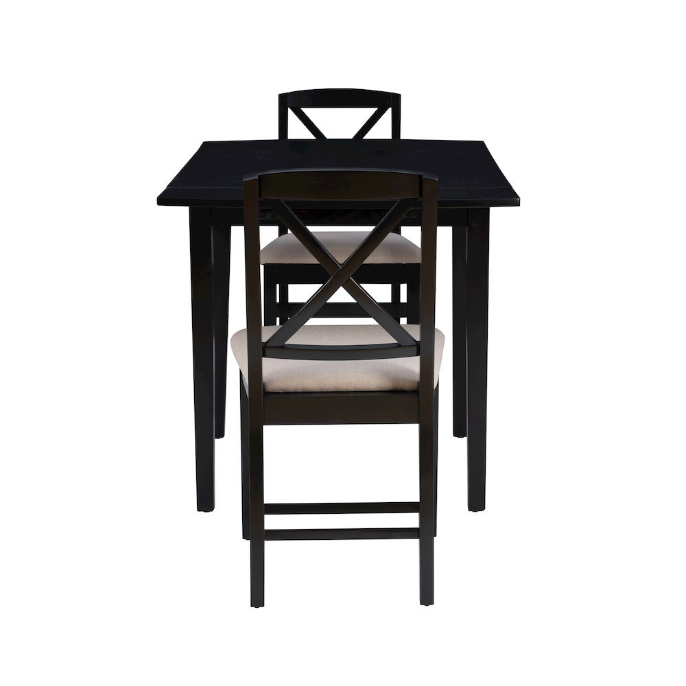 Torino 3Pc Drop Leaf Dining Set Black. Picture 6