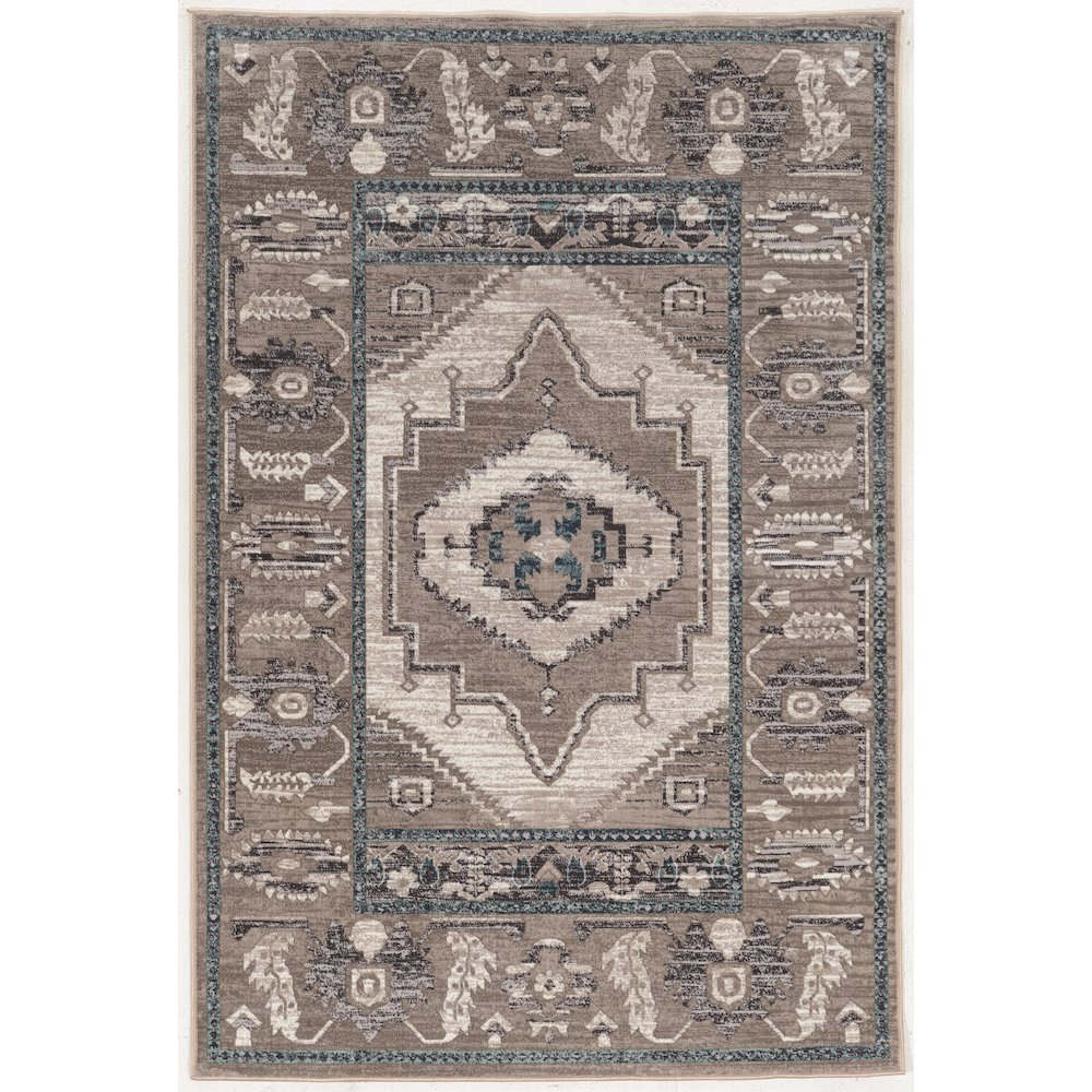 Vintage Serape Grey & Blue 8x10, Rug. Picture 1