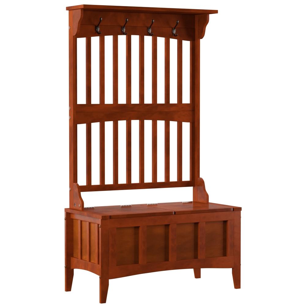 Hall Tree With Storage Bench. Picture 13