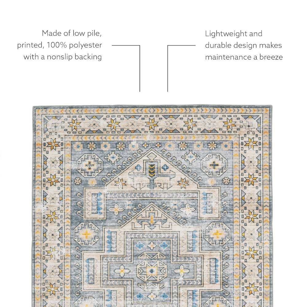 Washable Parson Grey/Beige 3x5, Rug. Picture 6