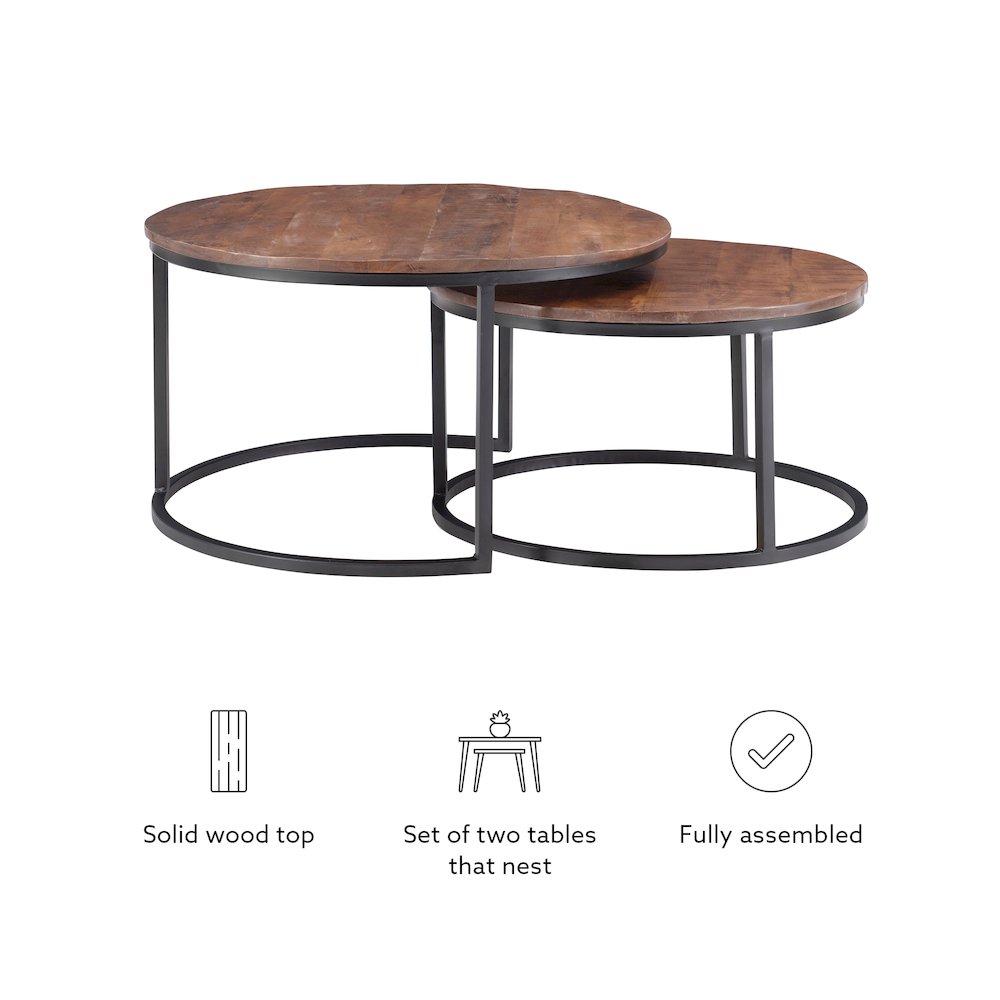 Weston Nesting Coffee Tables Brown. Picture 12