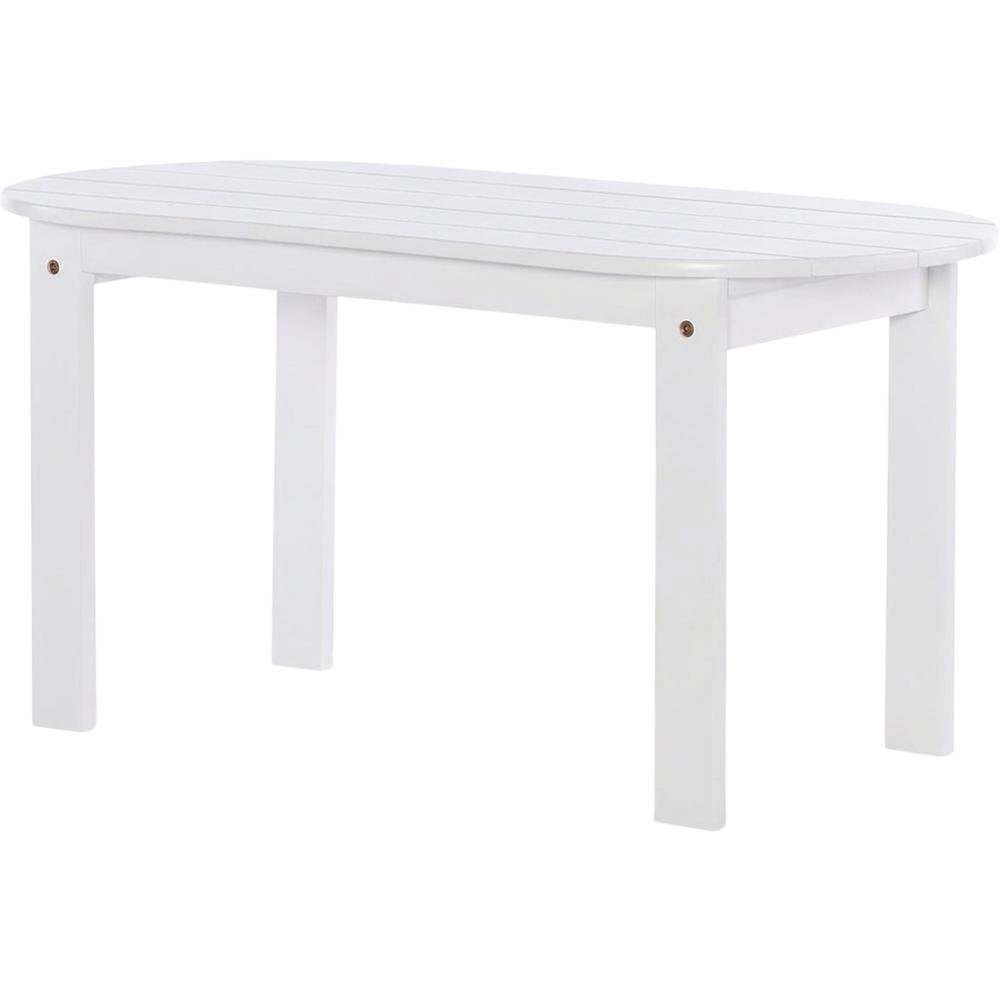 Outdoor White Coffee Table With Solid Wood And Acacia Finish. Picture 1