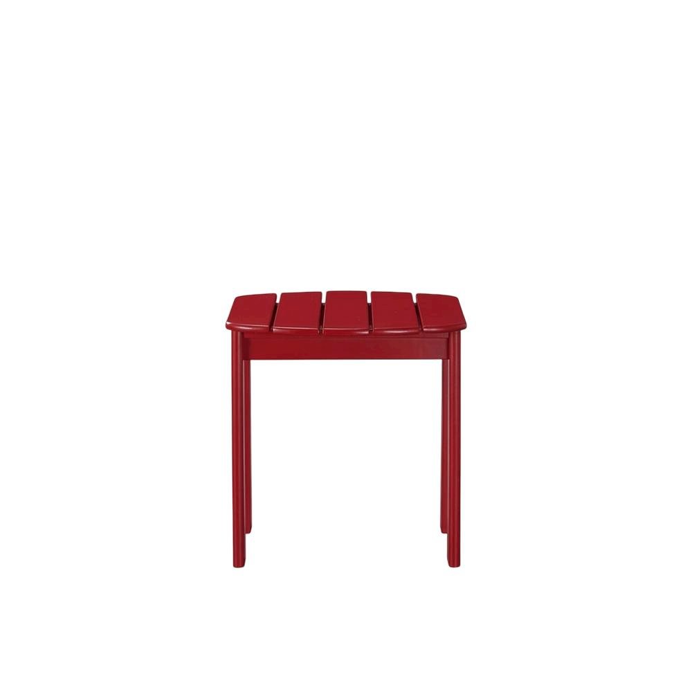 Red Outdoor Coffee Table With Solid Wood And Acacia Finish. Picture 4
