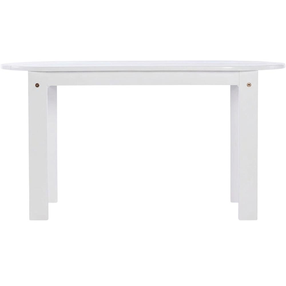 Outdoor White Coffee Table With Solid Wood And Acacia Finish. Picture 4