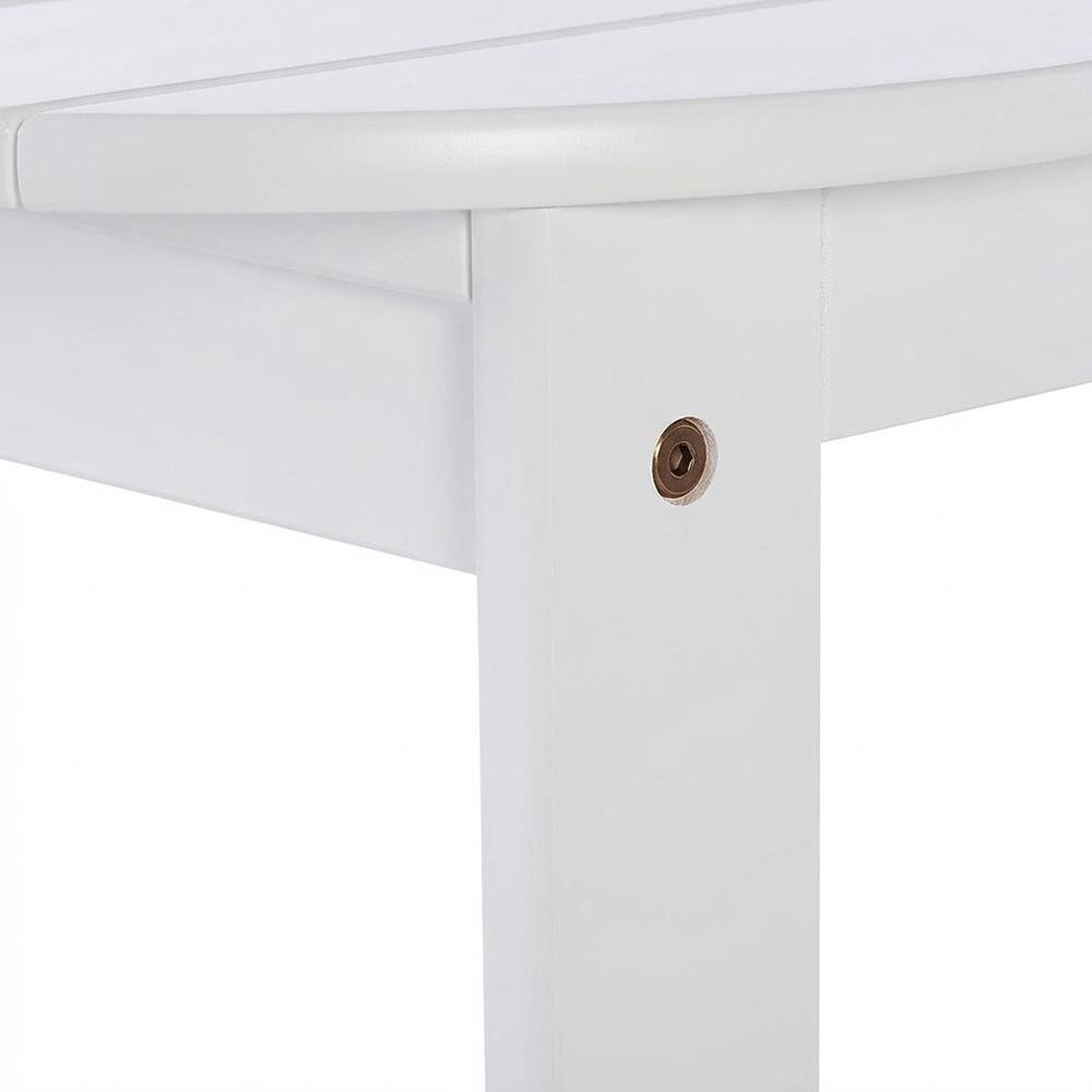 Outdoor White Coffee Table With Solid Wood And Acacia Finish. Picture 6