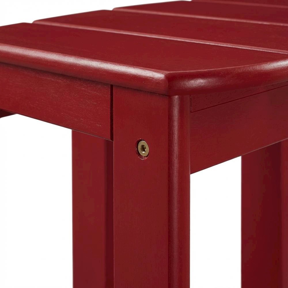 Red Outdoor Coffee Table With Solid Wood And Acacia Finish. Picture 6