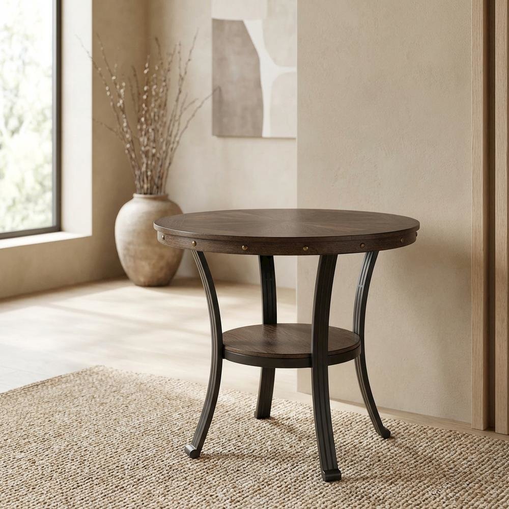 Natural, Side Table, Quality Build, Durable Wood Frame. Picture 2