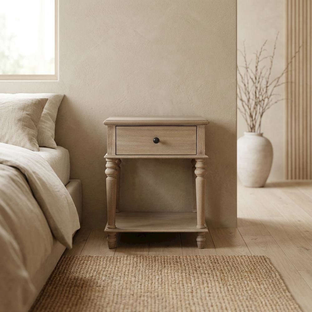 Natural, Side Table, Quality Build, Durable Wood Frame. Picture 3