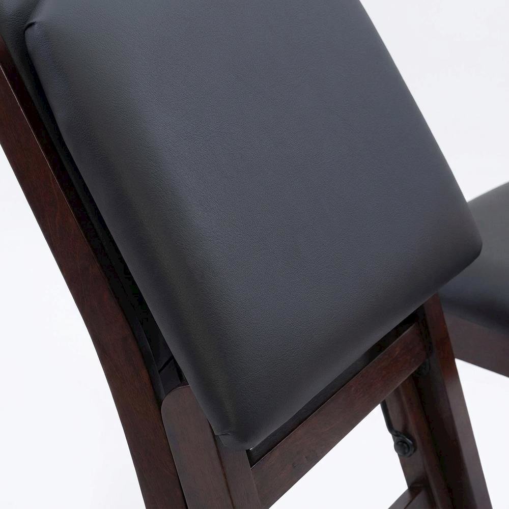 Brown Padded Back Folding Chair Set of 2, Fabric Seat, Metal Frame. Picture 5