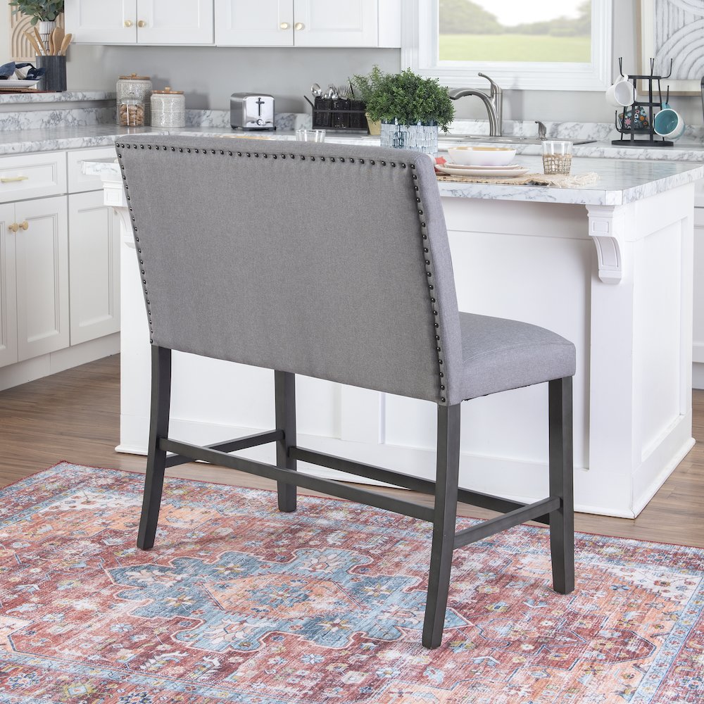 Spiva Counter Bench with Back Grey. Picture 5