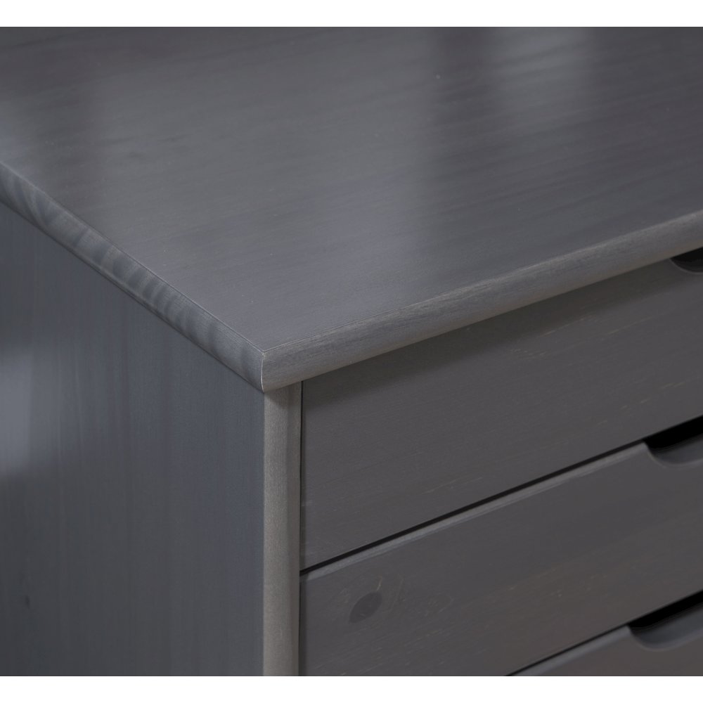 Cary Six Drawer Wide Roll Cart, Grey. Picture 5