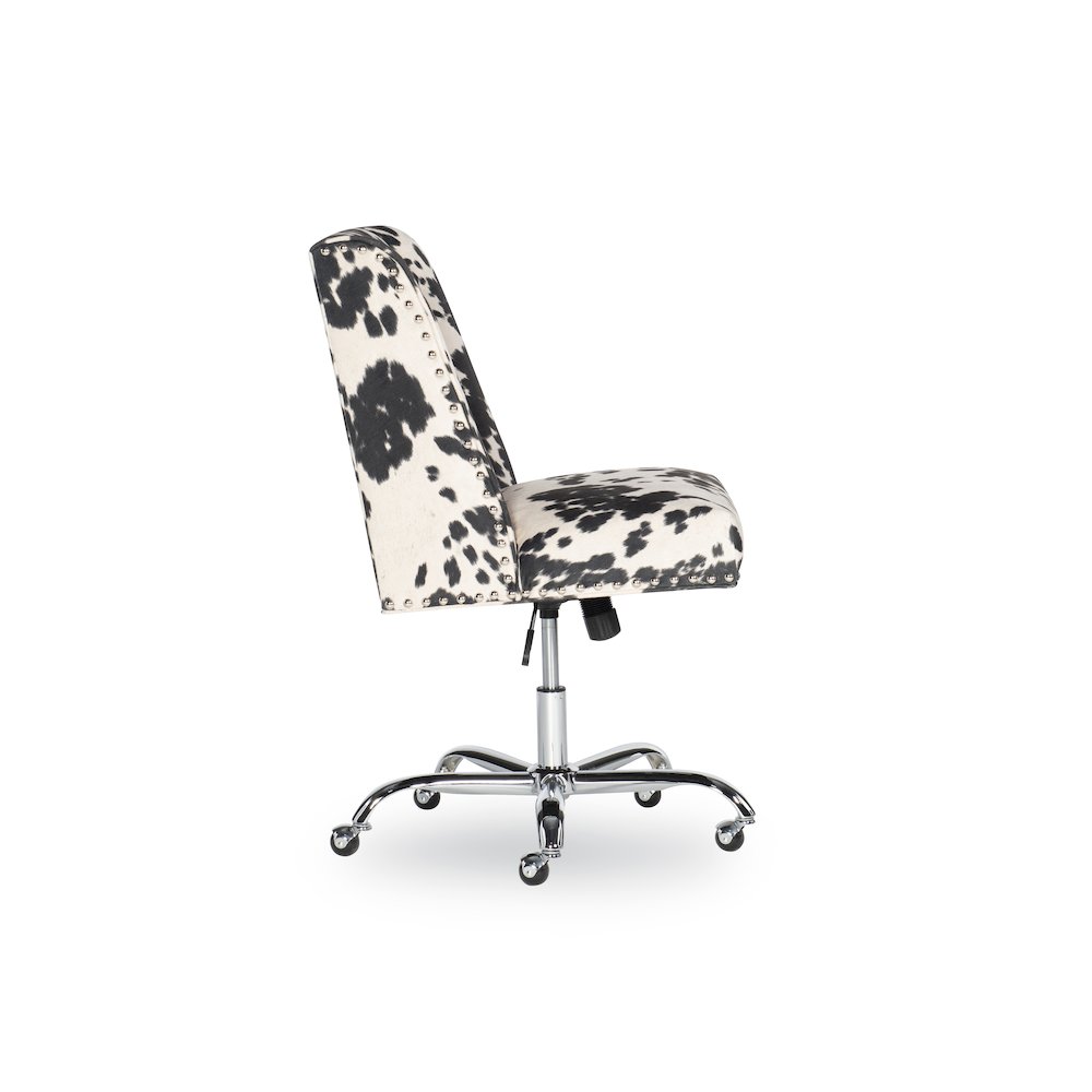Draper Office Chair, Black And White Cow Print. Picture 6
