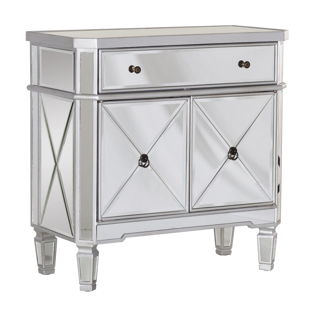 Mirrored 1-Drawer, 2-Door Console. Picture 10