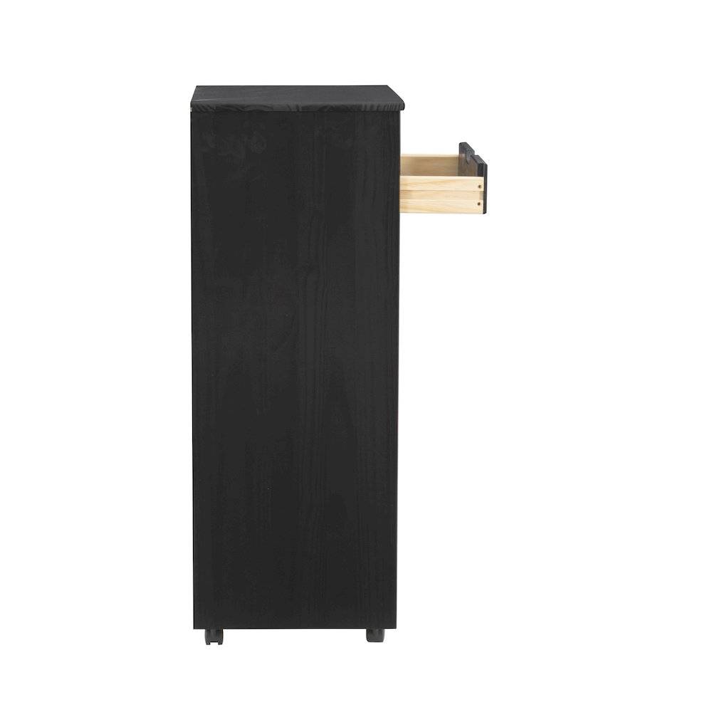 Cary Eight Drawer Rolling Storage Cart, Black. Picture 8