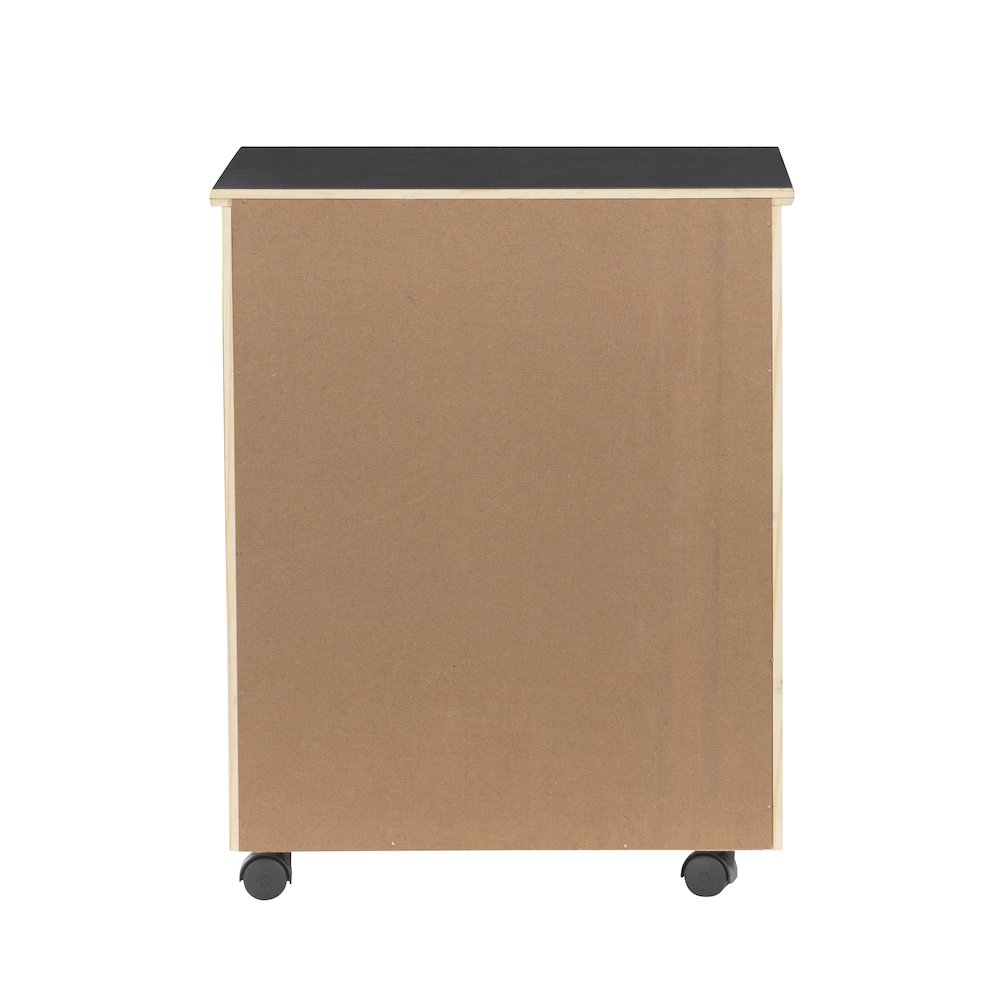 Cary Black Six Drawer Wide Rolling Storage Cart Black. Picture 10