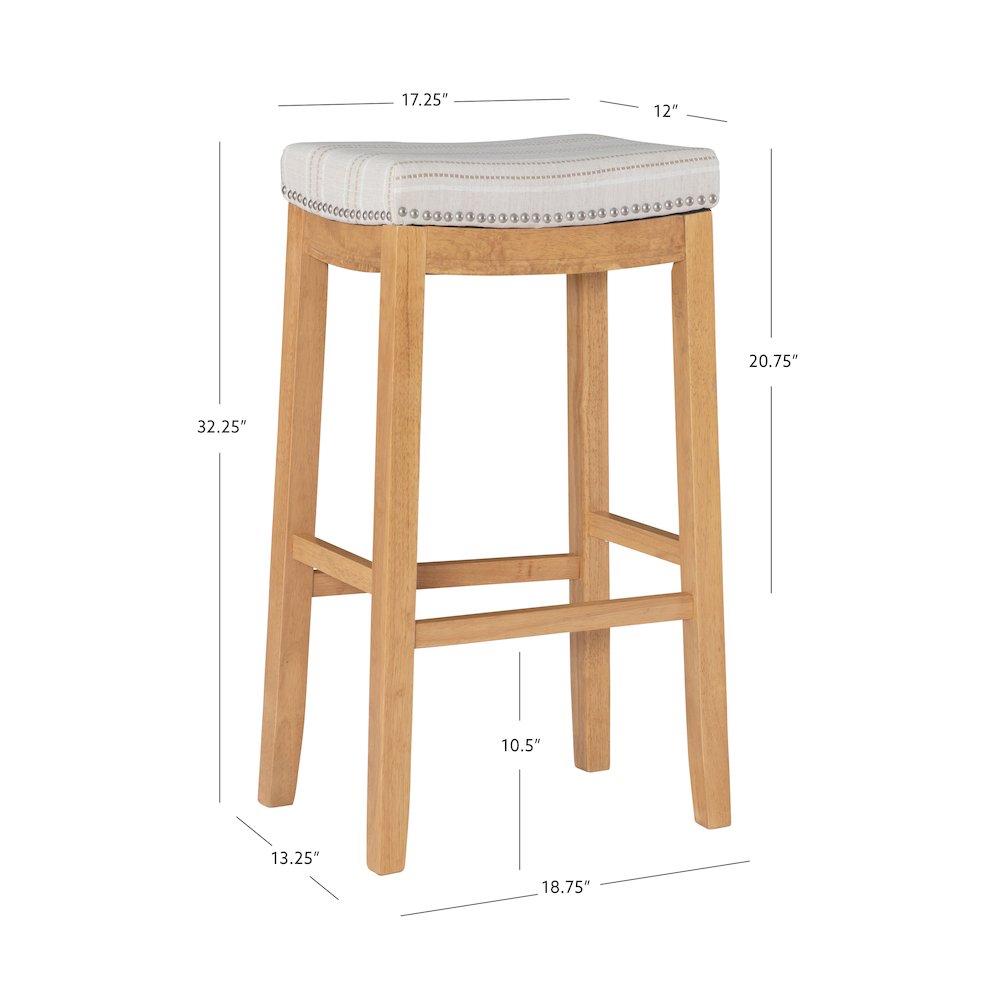 Claridge  Linen Striped Bar Stool. Picture 15