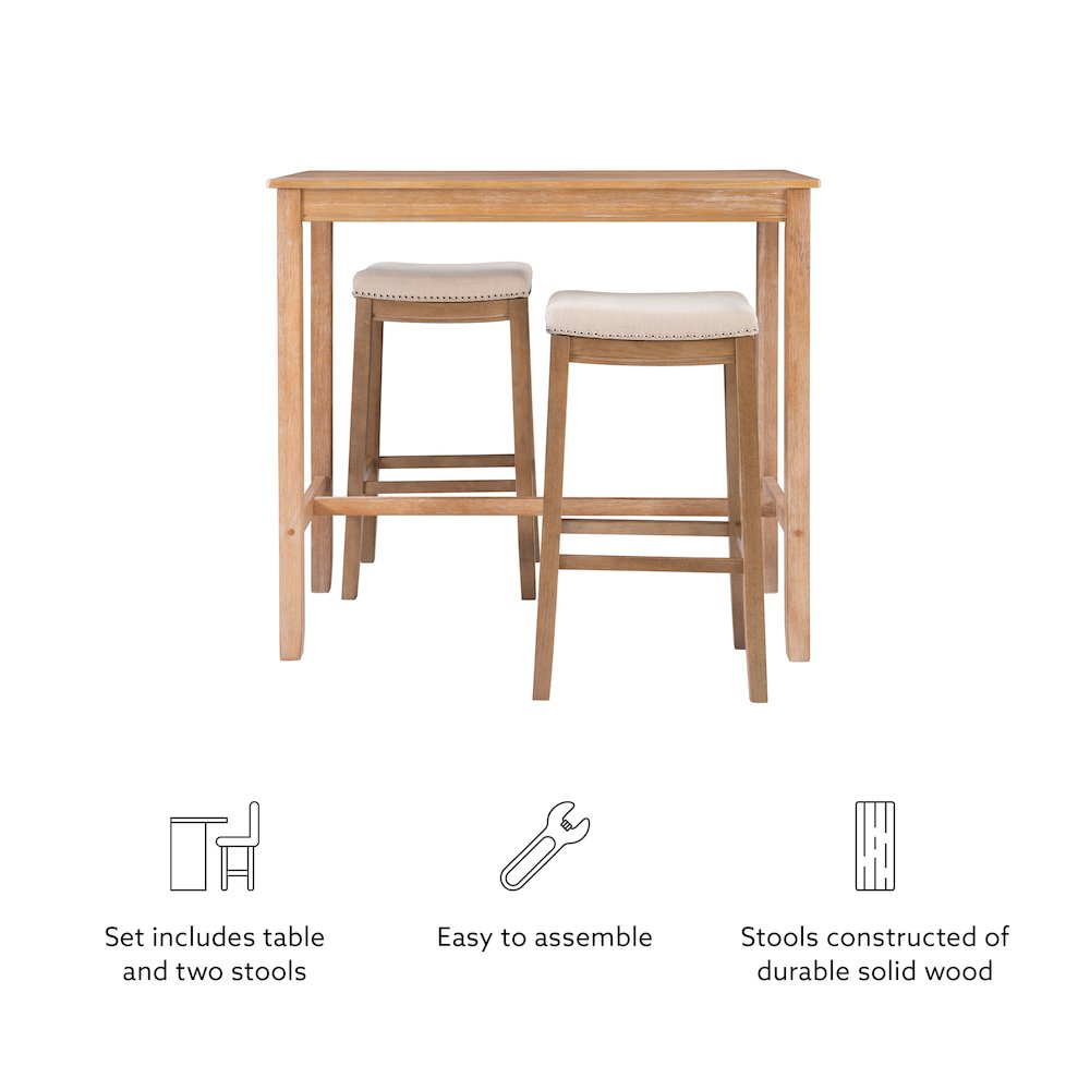 Claridge 3Pc Bar Set Natural. Picture 10