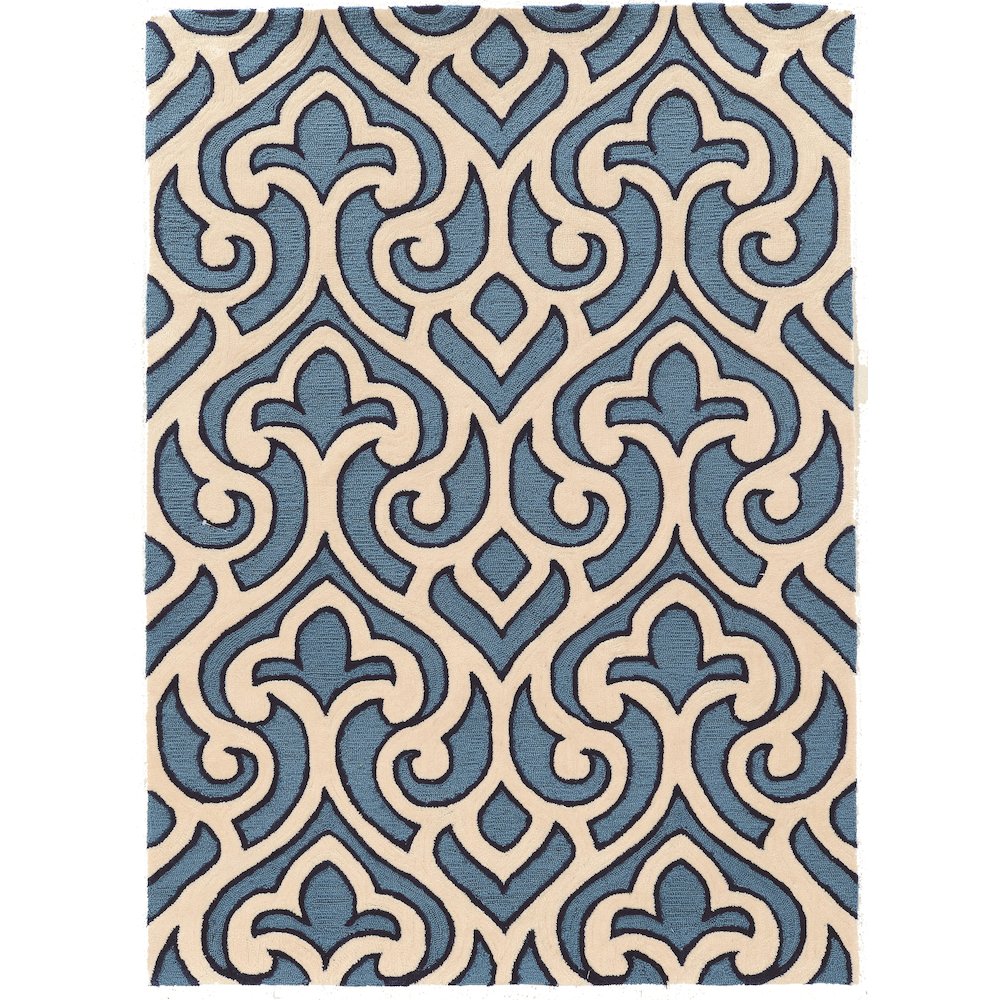 Trio Marple Ivory & Blue 5x7, Rug. Picture 1