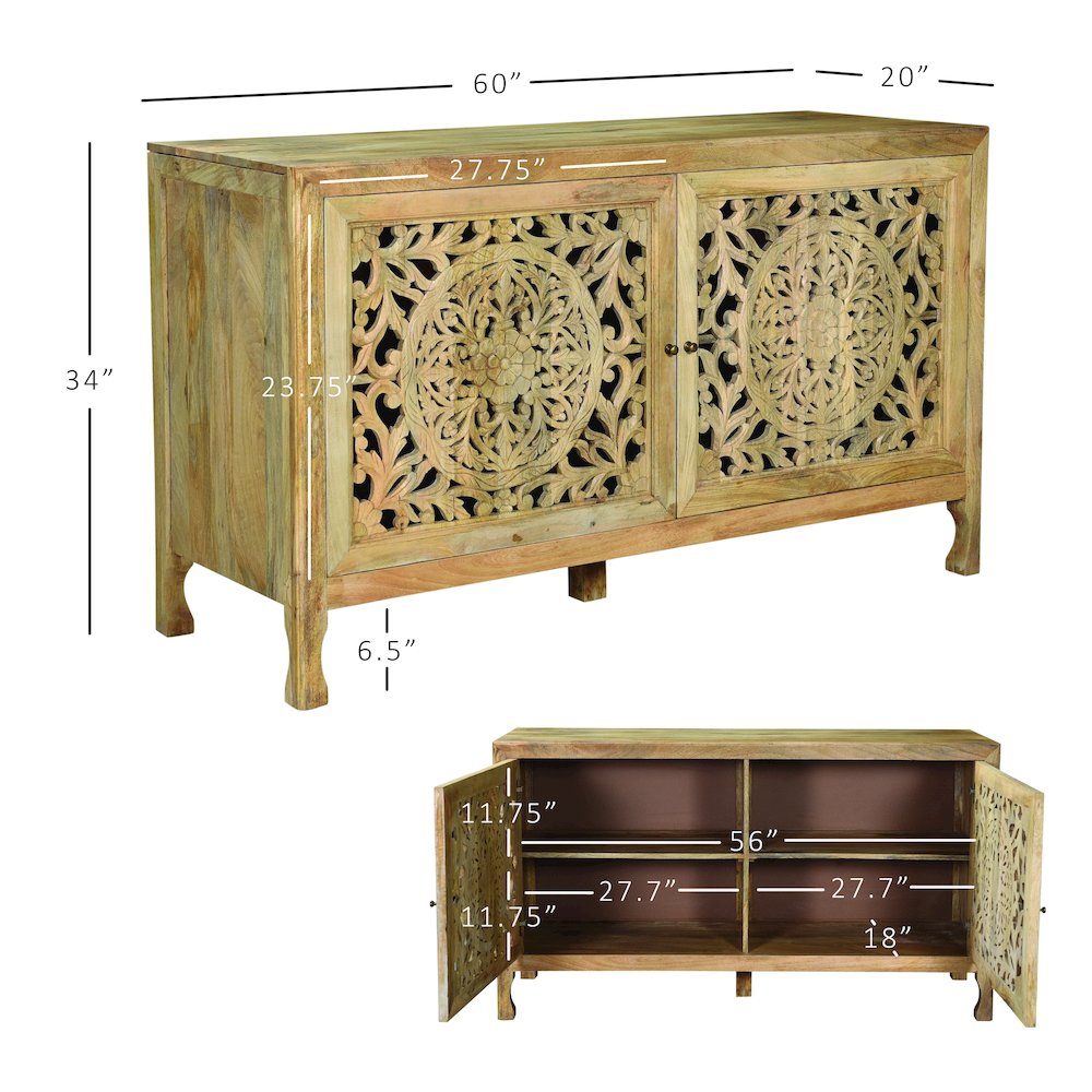 Haven 2 Door Cabinet Natural. Picture 18