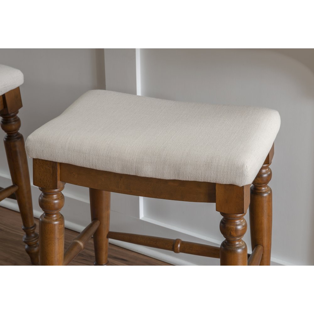 Marino 25" Backless Counter Stool, Linen/Walnut. Picture 4