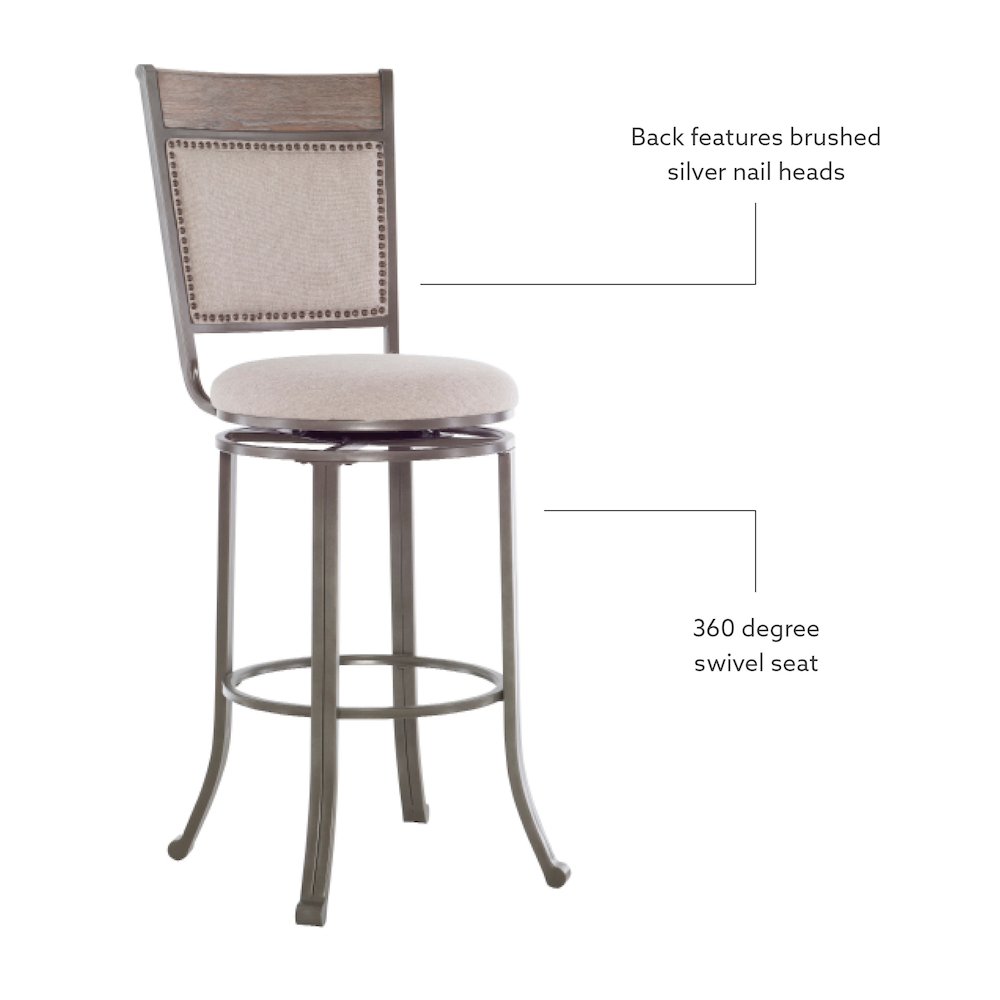 Franklin Swivel Barstool, Pewter. Picture 10
