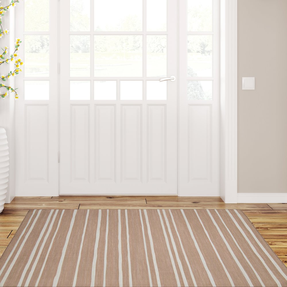 Outdoor Washable Weston Tan & Ivory 3' X 5', Rug. Picture 1