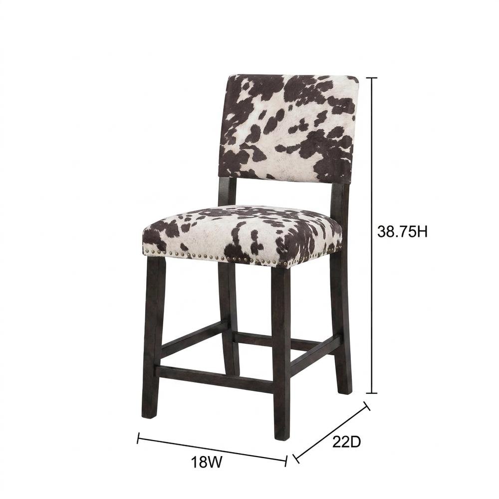 Brown Counter Stool with Microfiber Seat and Durable Hardwood Frame. Picture 7