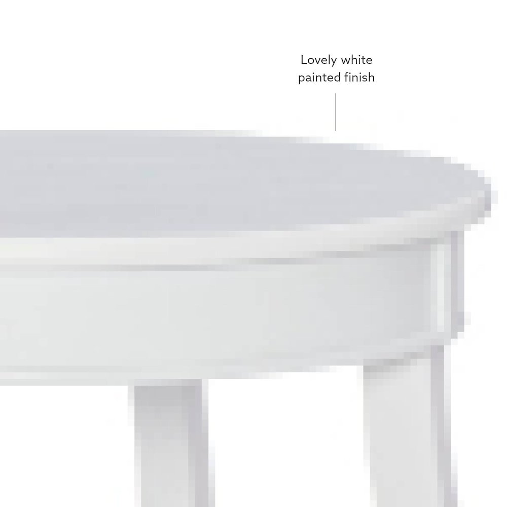 White Round Table with Shelf. Picture 11