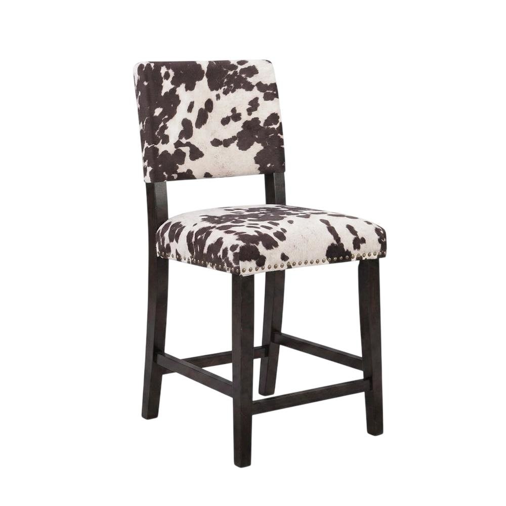 Brown Counter Stool with Microfiber Seat and Durable Hardwood Frame. Picture 1