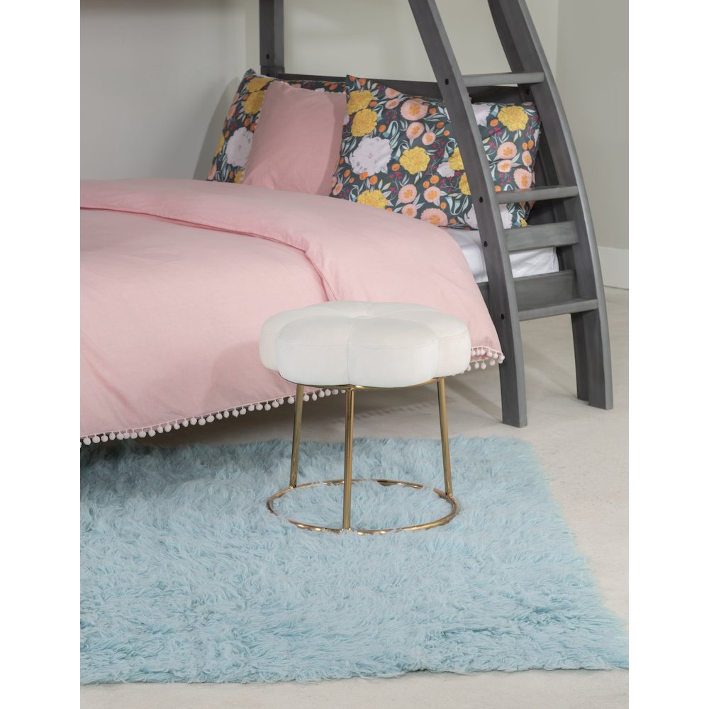 Seraphina Accent Vanity Stool, White. Picture 2