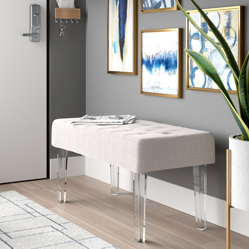 Ella Glitz Acrylic Leg Bench. Picture 4
