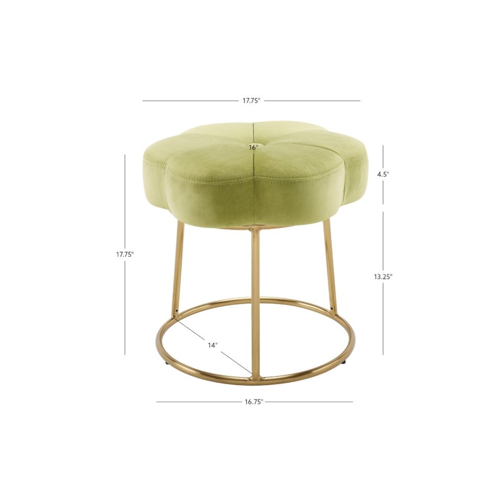 Seraphina Accent Vanity Stool, Green. Picture 12