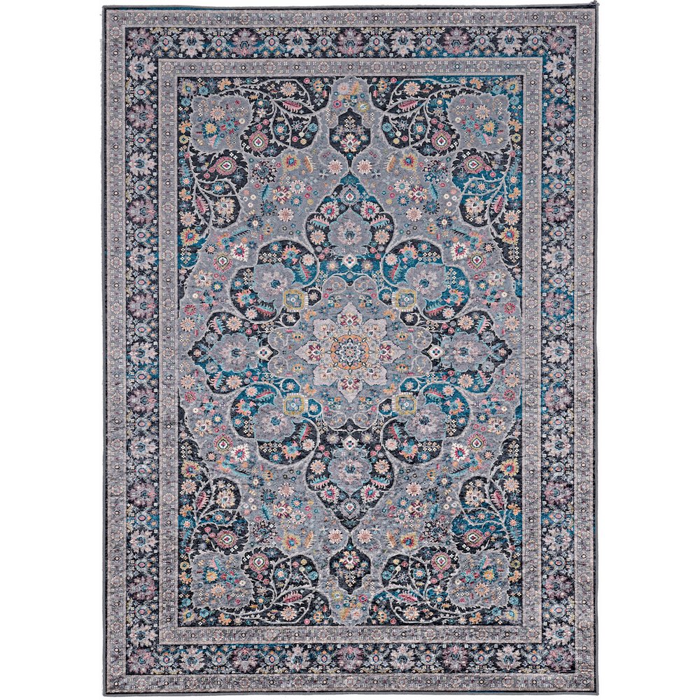 Emerald Grenier Grey & Teal 6.7x9.7, Rug. Picture 2