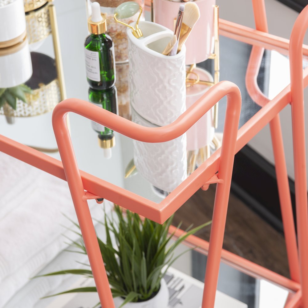 Coral Mid-Century Bar Cart. Picture 5